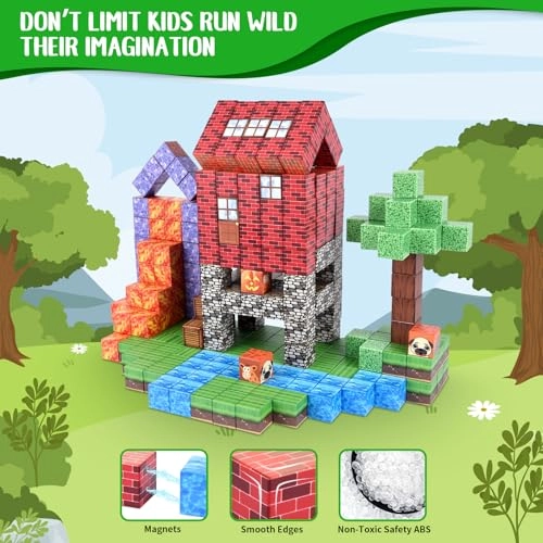 Magnetic Building Blocks (Building Toys-001) - Forest