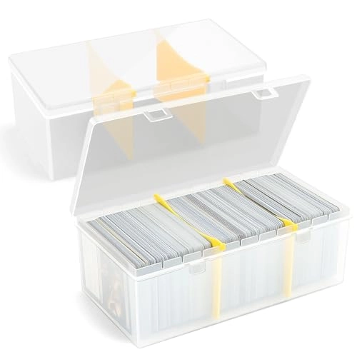 Plastic Trading Card Storage Box - 2Pcs 600+ Unsleeved Cards