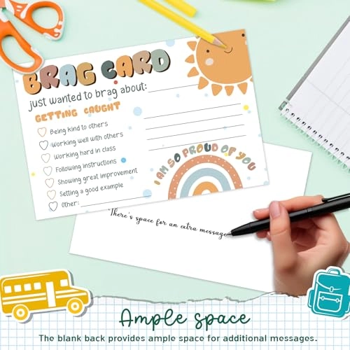 Boho Sunshine Classroom Brag Cards - Kids (Elementary School) 50 pieces