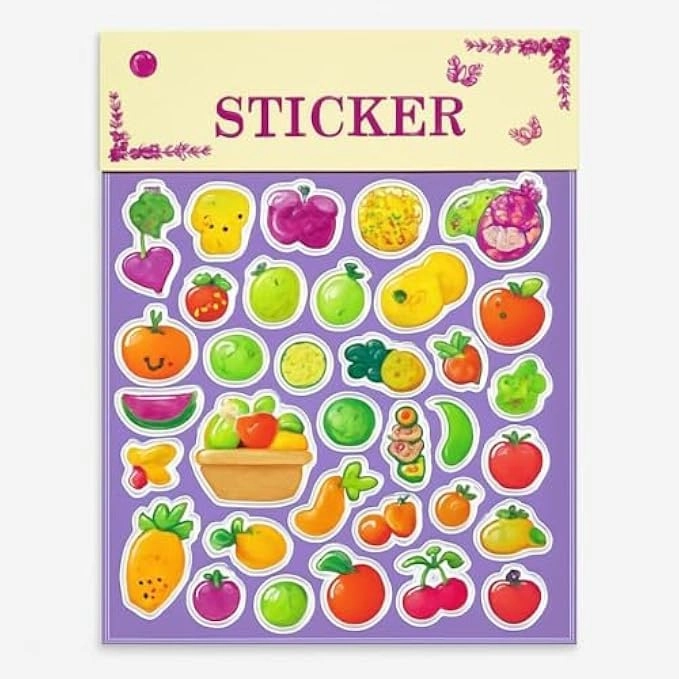 Fruit Sticker Book Waterproof Vinyl