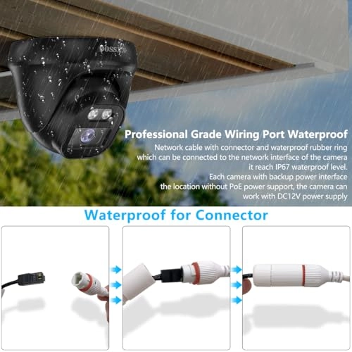 PoE Dome Outdoor Home Security Camera System 4K