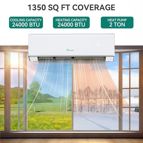 23 SEER2 24K BTU 3 Zone Mini Split AC/Heating System - WiFi 1825W