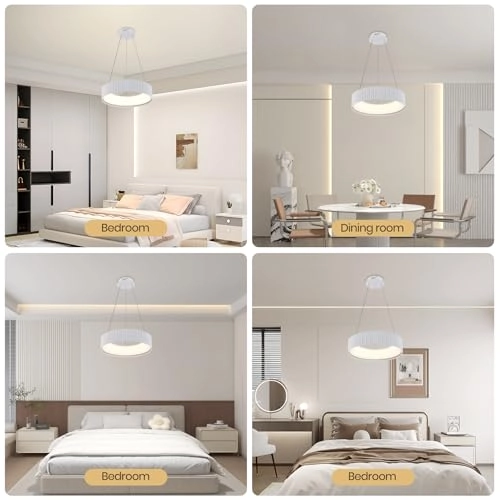 Round LED Chandelier - 3000K–6000K Dimmable