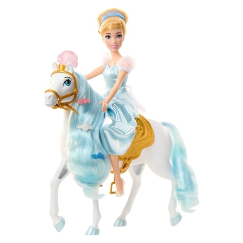 Cinderella Doll - Blue + Horse - Removable Saddle Ages 36+