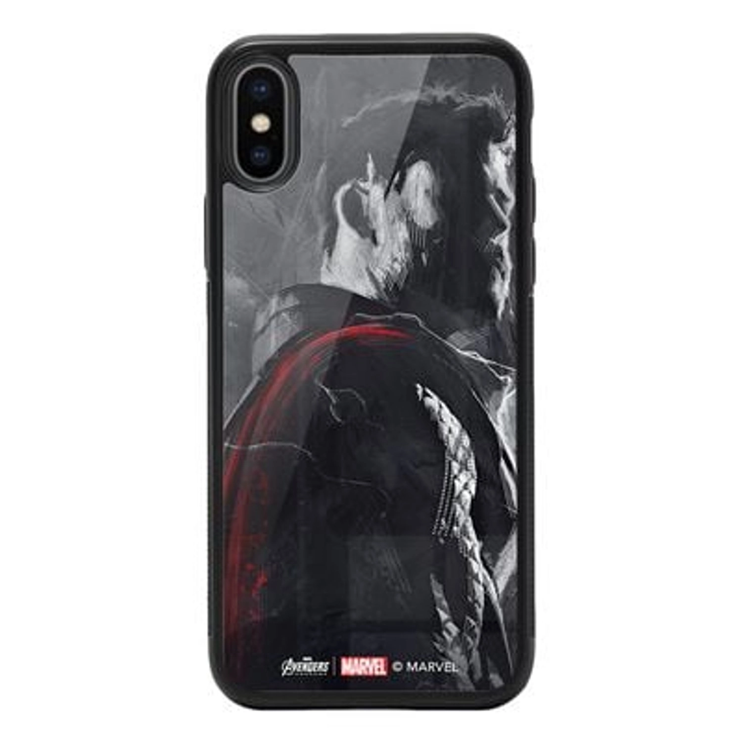 Wackylicious Thor's side profile iPhone Xs Max Cover - TPU Bumper Case + Tempered Glass Back Back Case