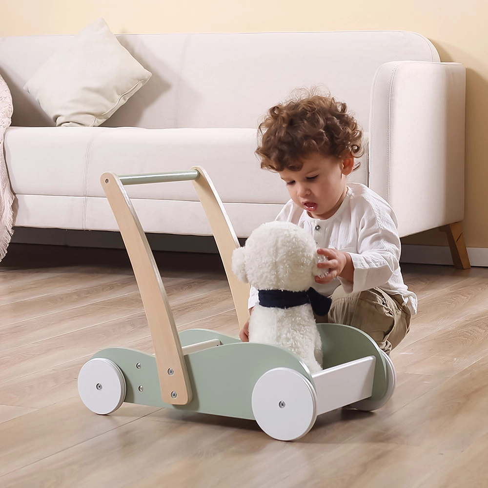Wooden Baby Walker - 12 months+ Built-In Storage