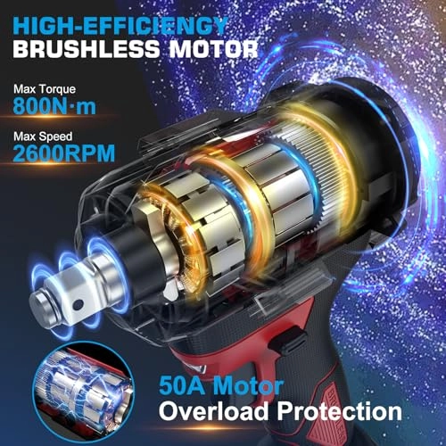 Cordless Impact Wrench - 600Ft-lbs(800Nm) 1/2"