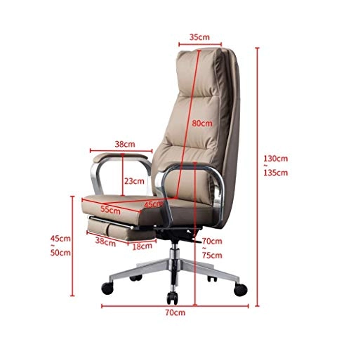 Desk Chair - PU Leather Brown High Back