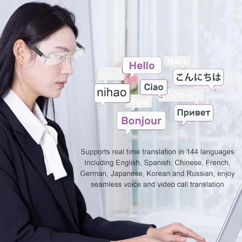 Smart Glasses - Anti Blue Light AI Translator 144 Languages
