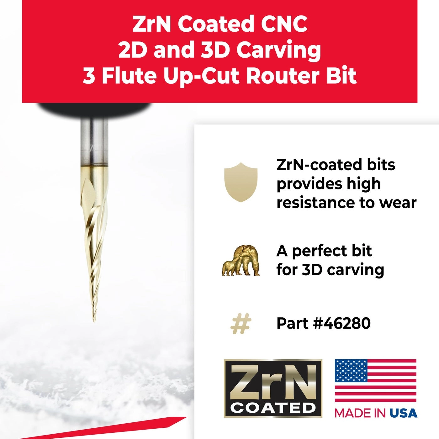 Up Cut Spiral CNC Router Bits - 1/32 1/4
