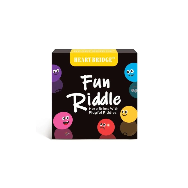 Heart Bridge Fun Riddle Card Game - 50 Cards Black With Multicolor Characters
