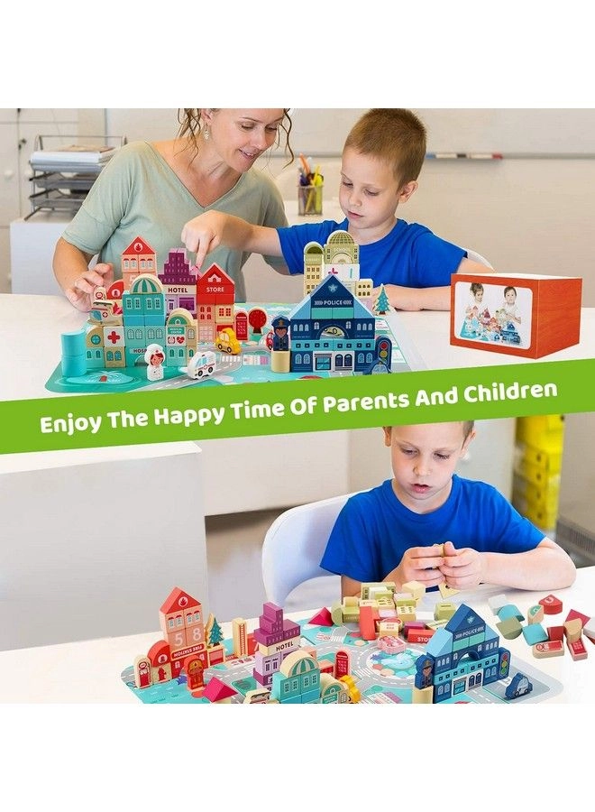 Wooden Building Blocks - City 120 pcs