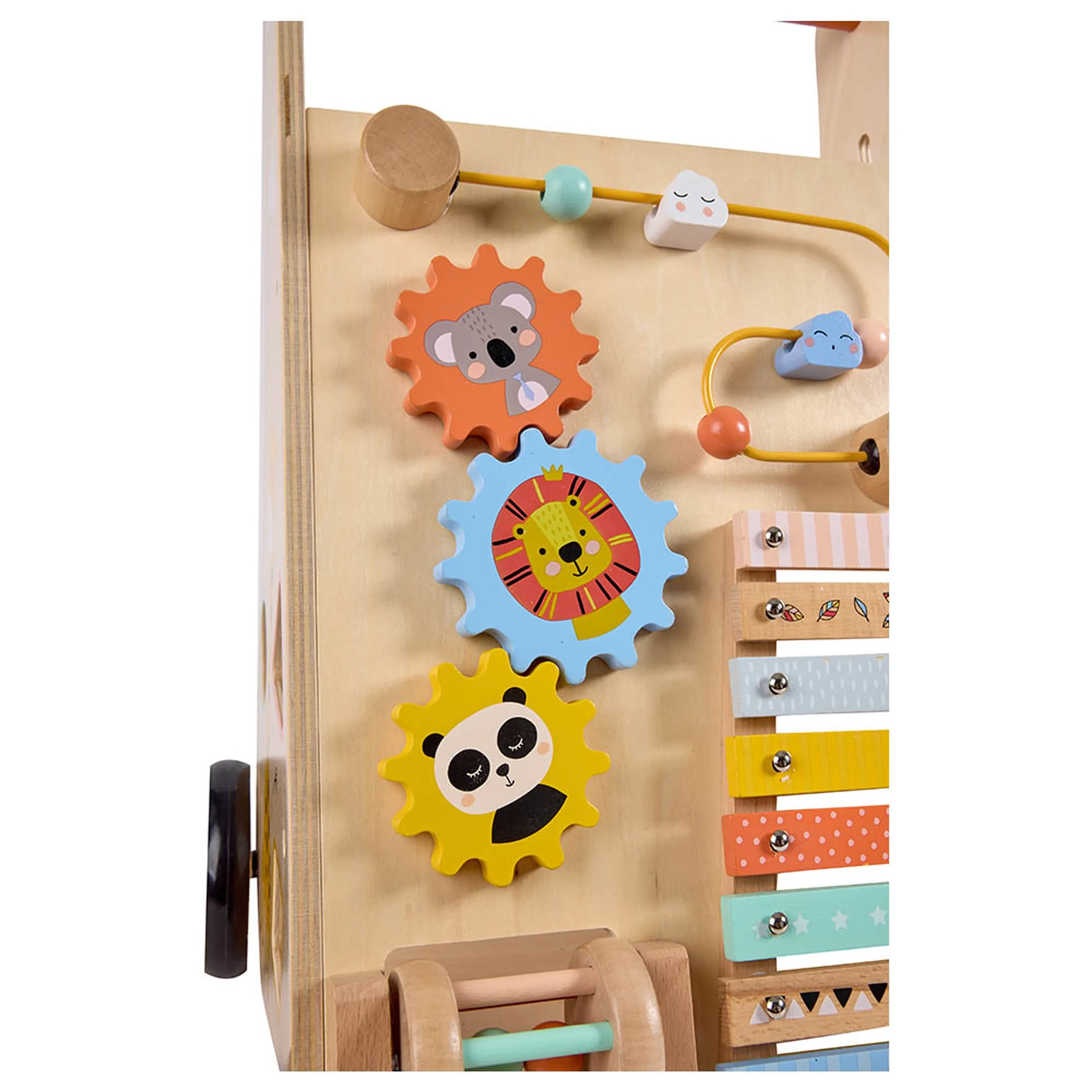 Safari Wooden Baby Activity Walker - 6 activities xylophone