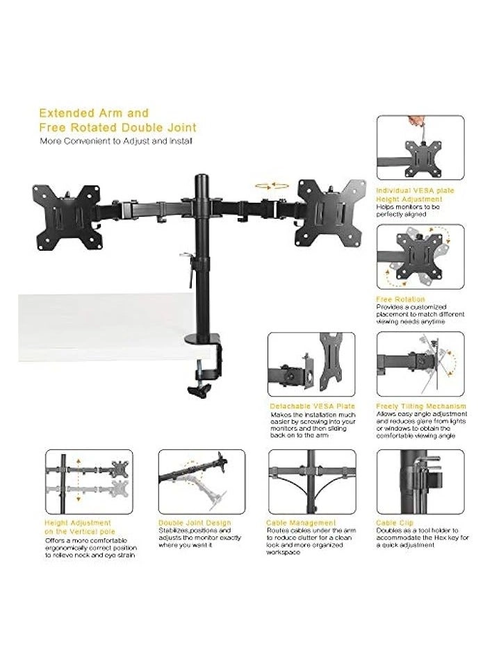 Dual LCD Monitor Desk Mount Stand - 2 27in