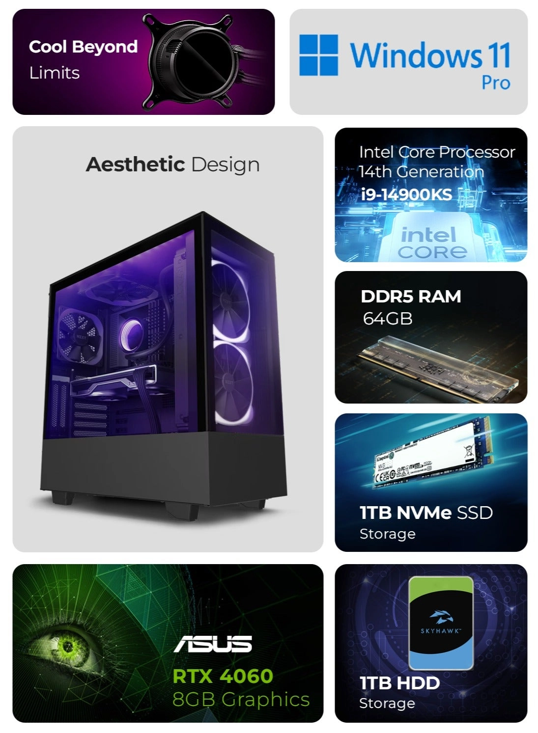 Xtreme - 64GB 1TB NVMe SSD + 1TB HDD i9-14900K