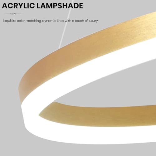 Golden Round LED Chandelier - 3000K 4000K 6000K Dimmable