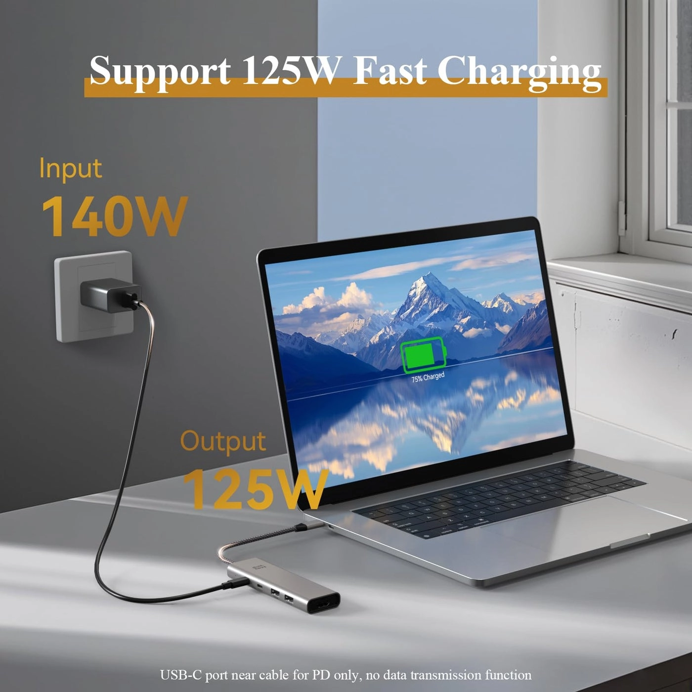 USB C Hub - 5-in-1 4K @60hz 125W PD