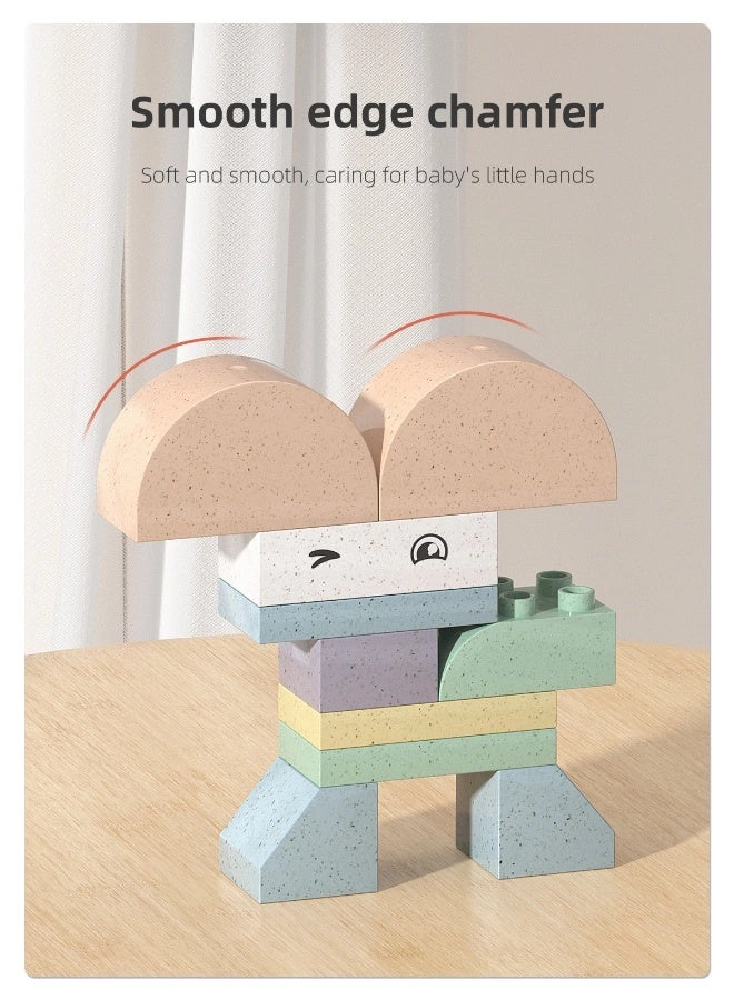 Large Particle Straw Building Blocks - Eco-friendly straw Parent-child assembly