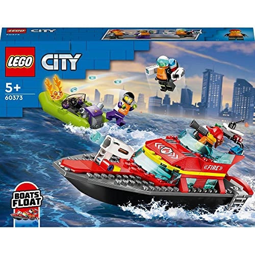 City Fire Rescue Boat (60373) - Floats on Water 3 Minifigures