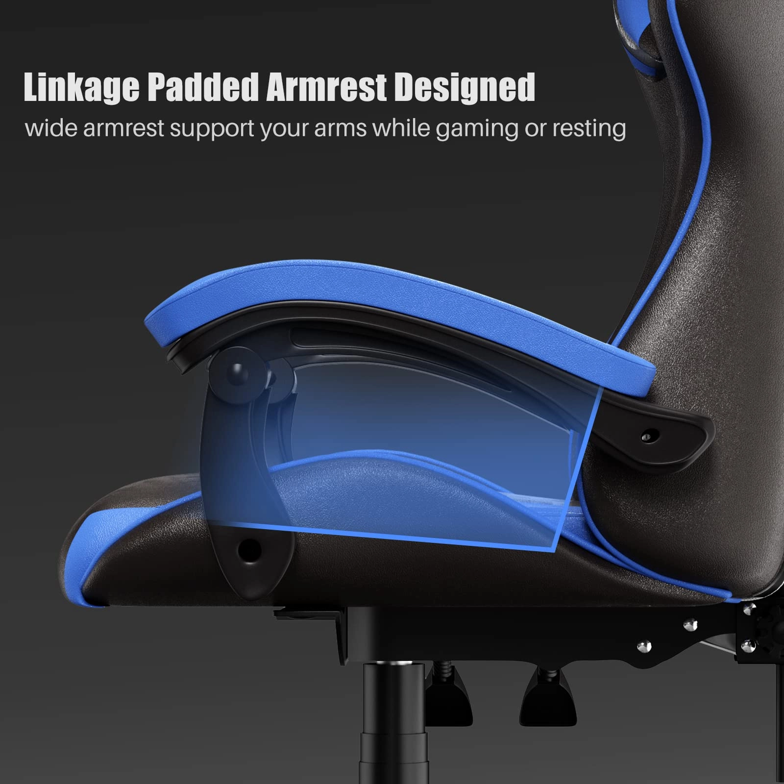 A gaming chair - Adjustable Height Reclining Feature