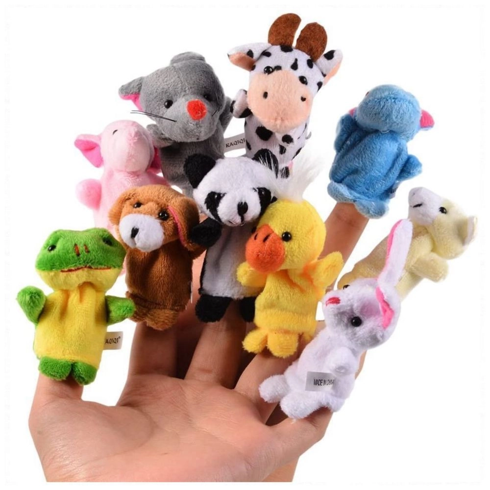 Soft Plush Animal Finger Puppet Toy - 10 Pcs