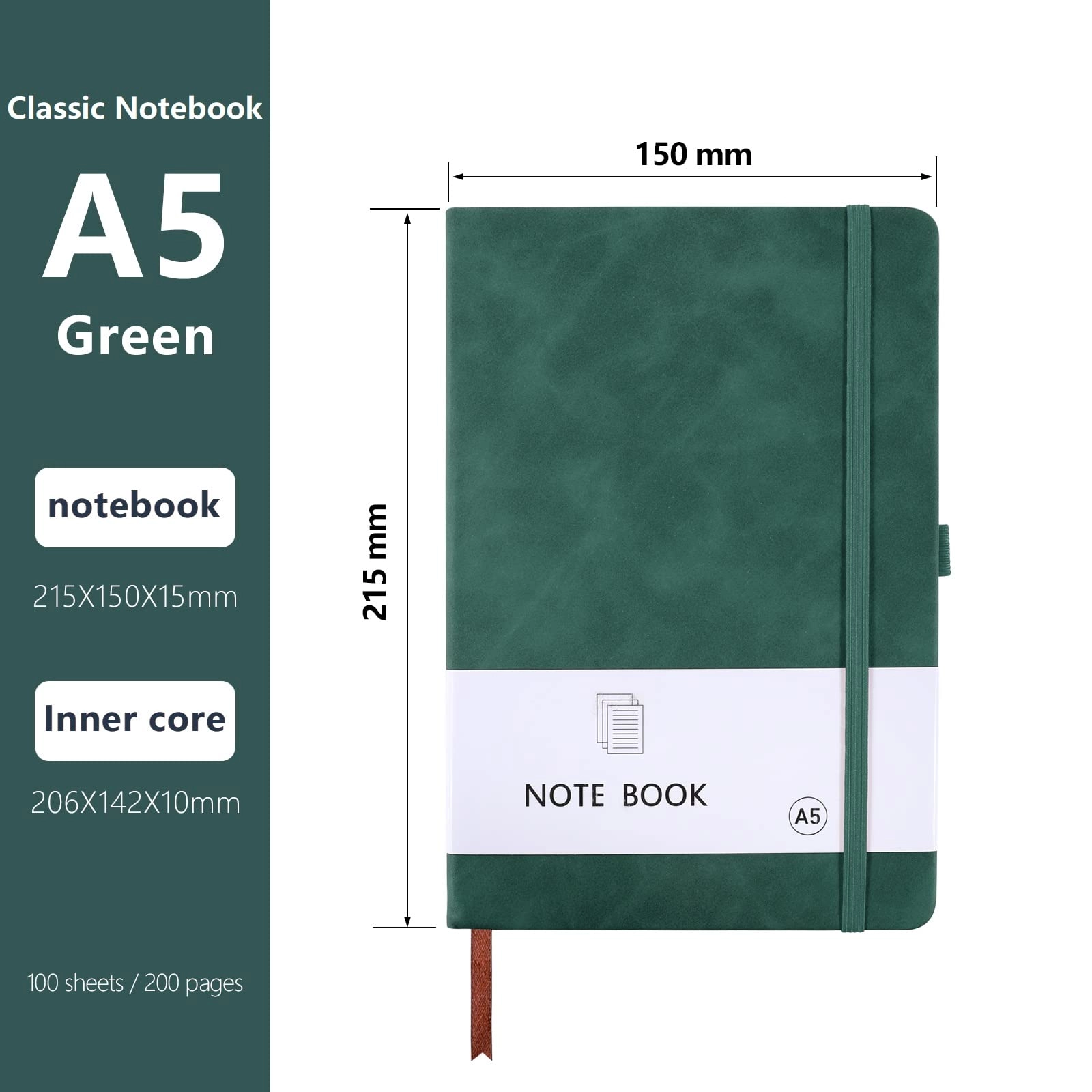 A5 Notebook A5 Hardcover - Lined 100 Sheets