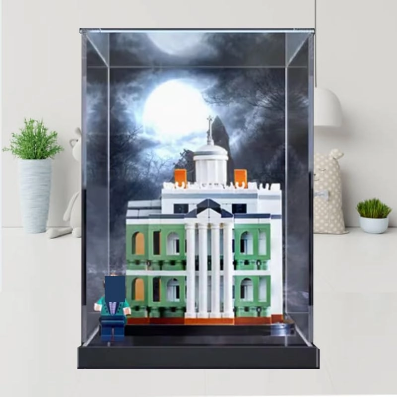 Clear Acrylic Display Case (40521) - White Bottom 5.90x5.90x7.87in.