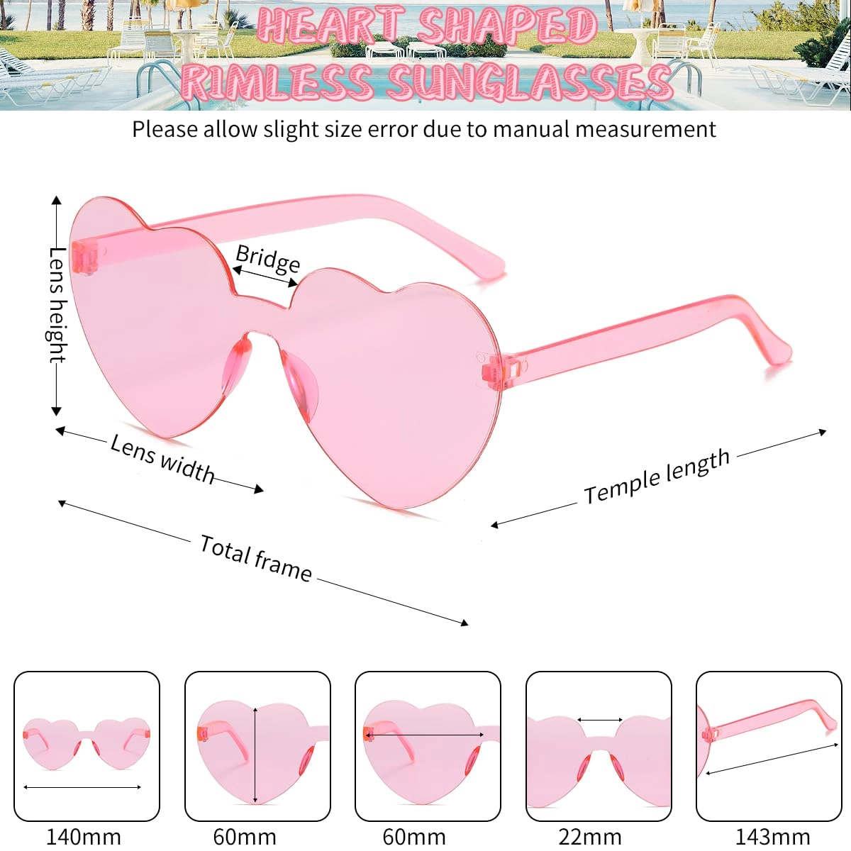 Heart Sunglasses - Transparent Pack