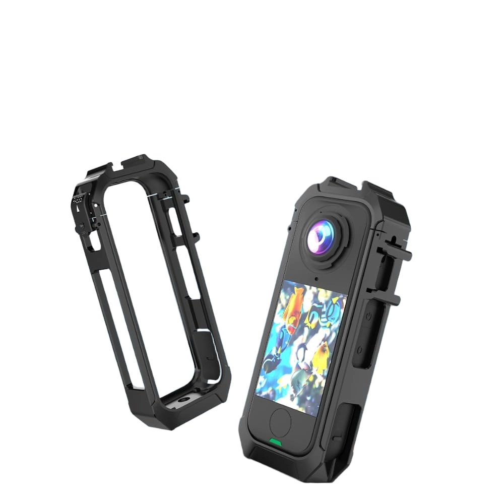 Tuvzylory Plastic Cage Compatible with Insta360 X4 Air - Dual Cold Shoe 1/4 Thread