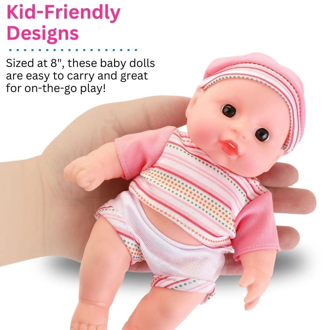 Baby Doll - Pack of 6 All Vinyl 8 Inches Tall Gift Bundle Ages 18+