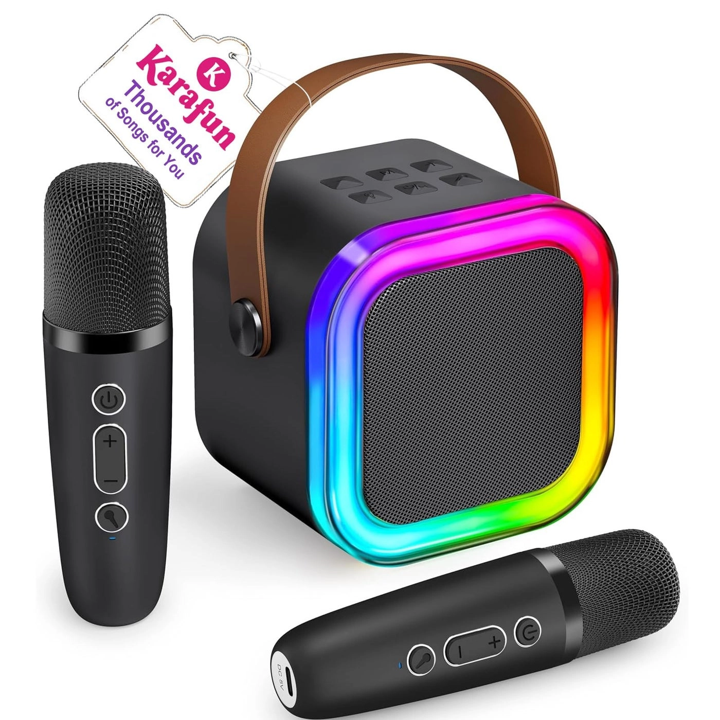 Mini Karaoke Machine - 2 Wireless Mics