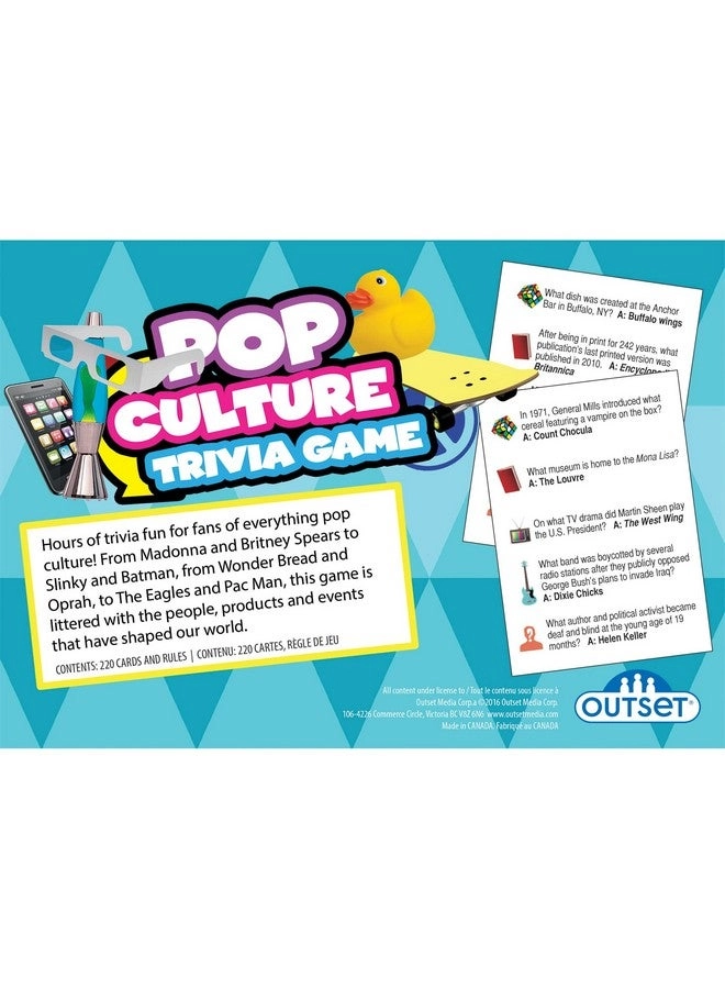 Pop Culture Trivia Game - English Ages 12+