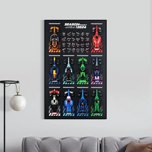 Display Wallboard for Lego Speed Champions Ultimate Formula 1 Collector's Pack - Wall Mount 50 x 3.5 x 80 cm