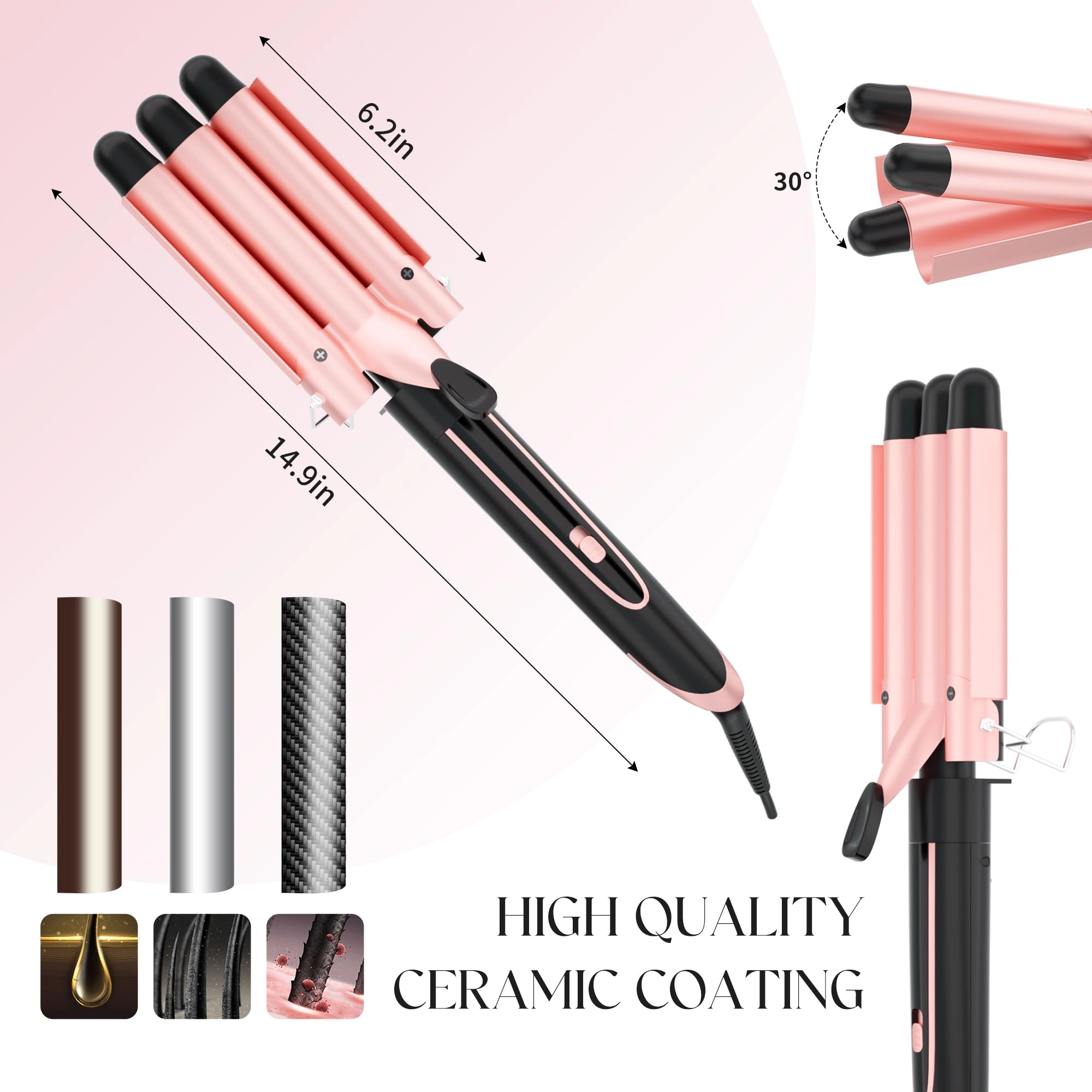 5-in-1 Curling Iron - 1.49inch 0.35"-1.25"