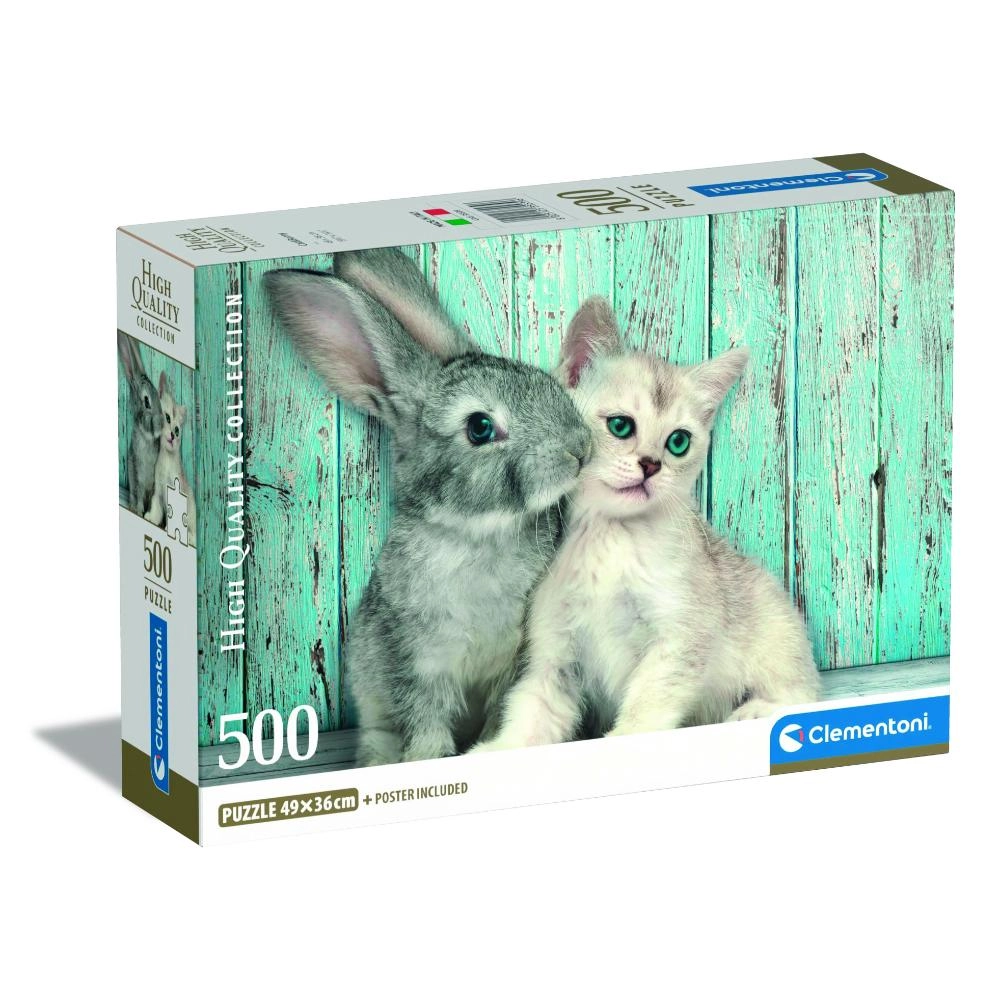 Clementoni Cat And Bunny Puzzle (527-35539) - 500 pcs