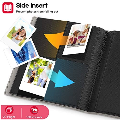 Mini Photo Album - Compatible with photos taken by Fujifilm Instax Mini 11 9 8+ 8 90 70 26 25 7s 50s Camera, Instax Share SP-2 / SP-1 Printer, Polaroid Snap / Snap Touch / PIC-300 Camera / ZIP Printer, Kodak Mini SHOT / Printomatic Camera / Mini / Mini 2 HD Printer, Prynt Pocket Printer, credit cards, name cards and so on.
