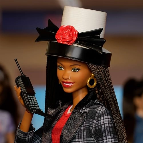 Dionne Doll - Collector's Signature Black and White Checkered Set Hat and Cell Phone Accessory