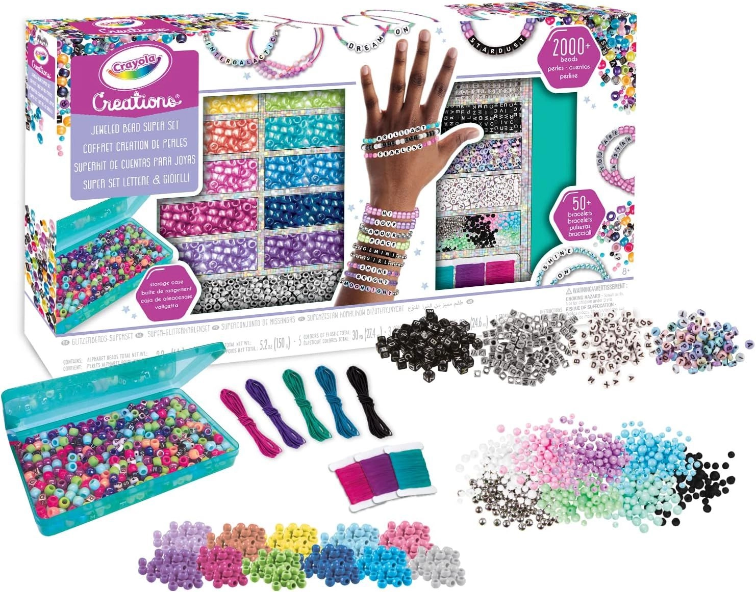 Crayola Creations Personalized Bracelet Making Kit - 2000+ beads 8+