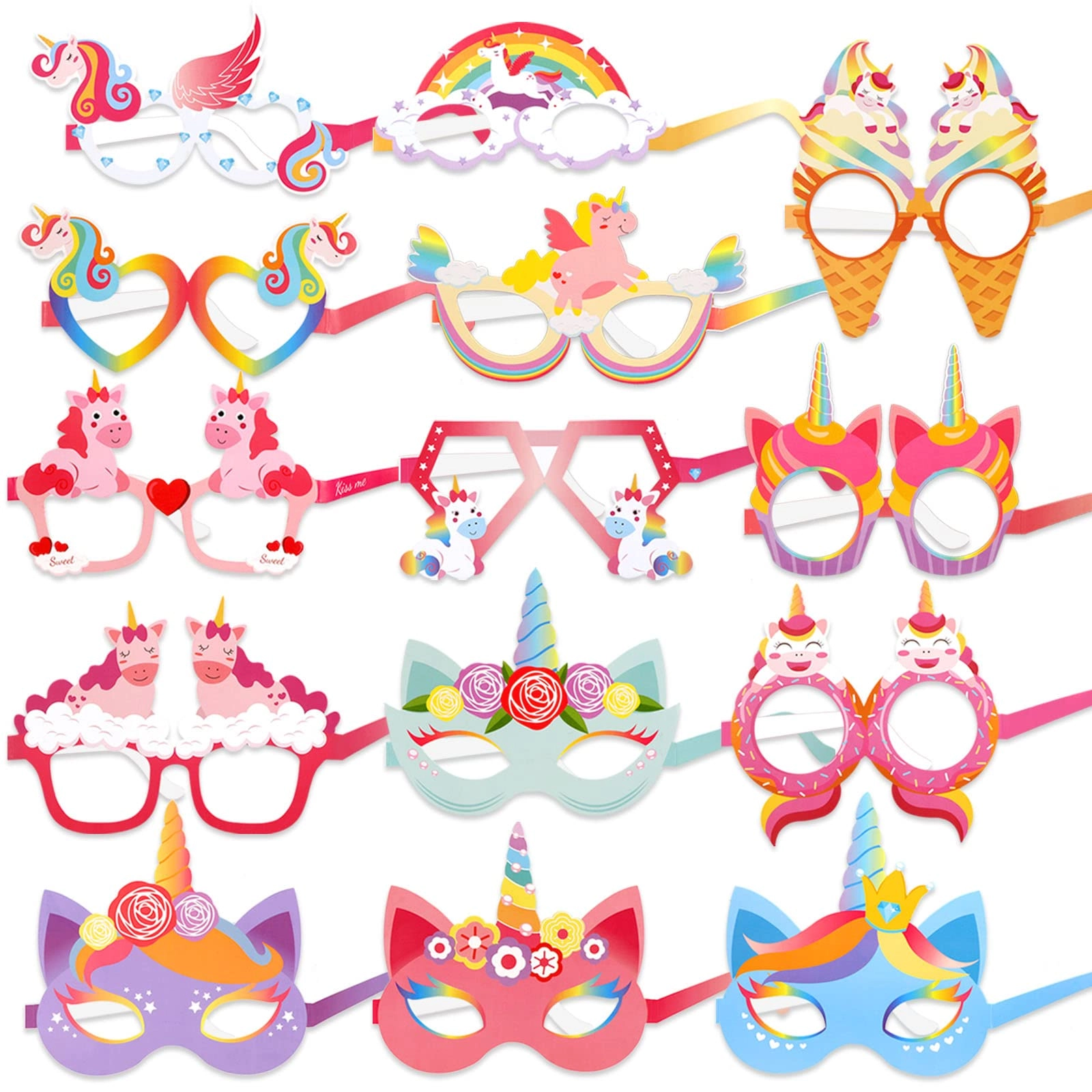 howaf Unicorn Glasses - Unicorn 28 Pieces Children Large