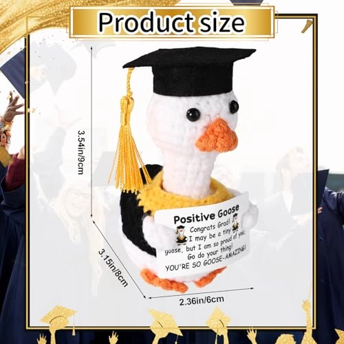 Graduation Goose Crochet - 9x8x6cm