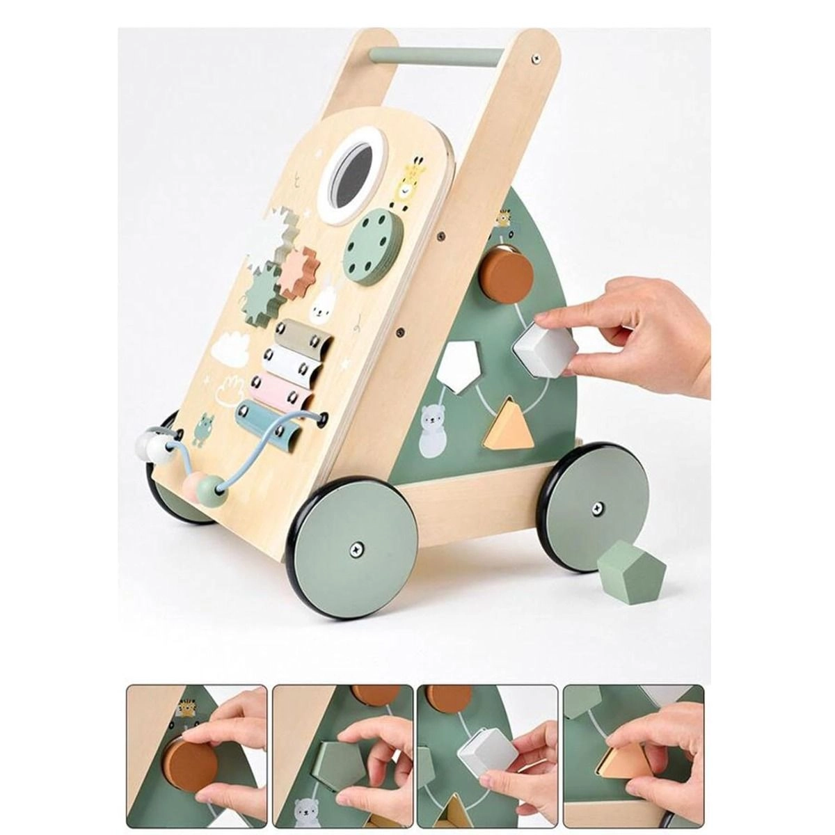 Enzo Wooden Baby Walker - 5-in-1 Activity Center