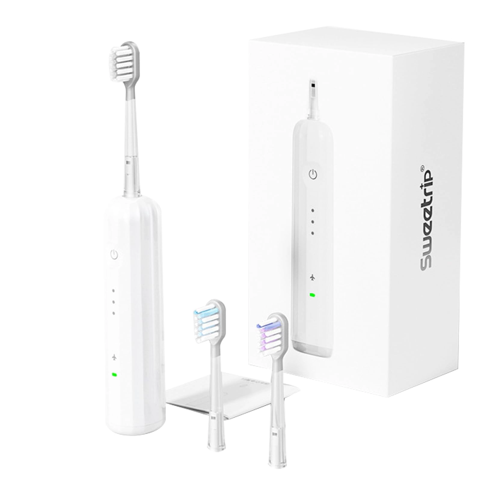 Electric Toothbrush - 3 Modes 2-Minute Timer 10 Brush Heads