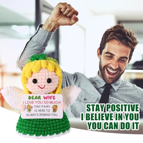 Crochet Fairy Doll - 9 x 7 x 6 cm yarn