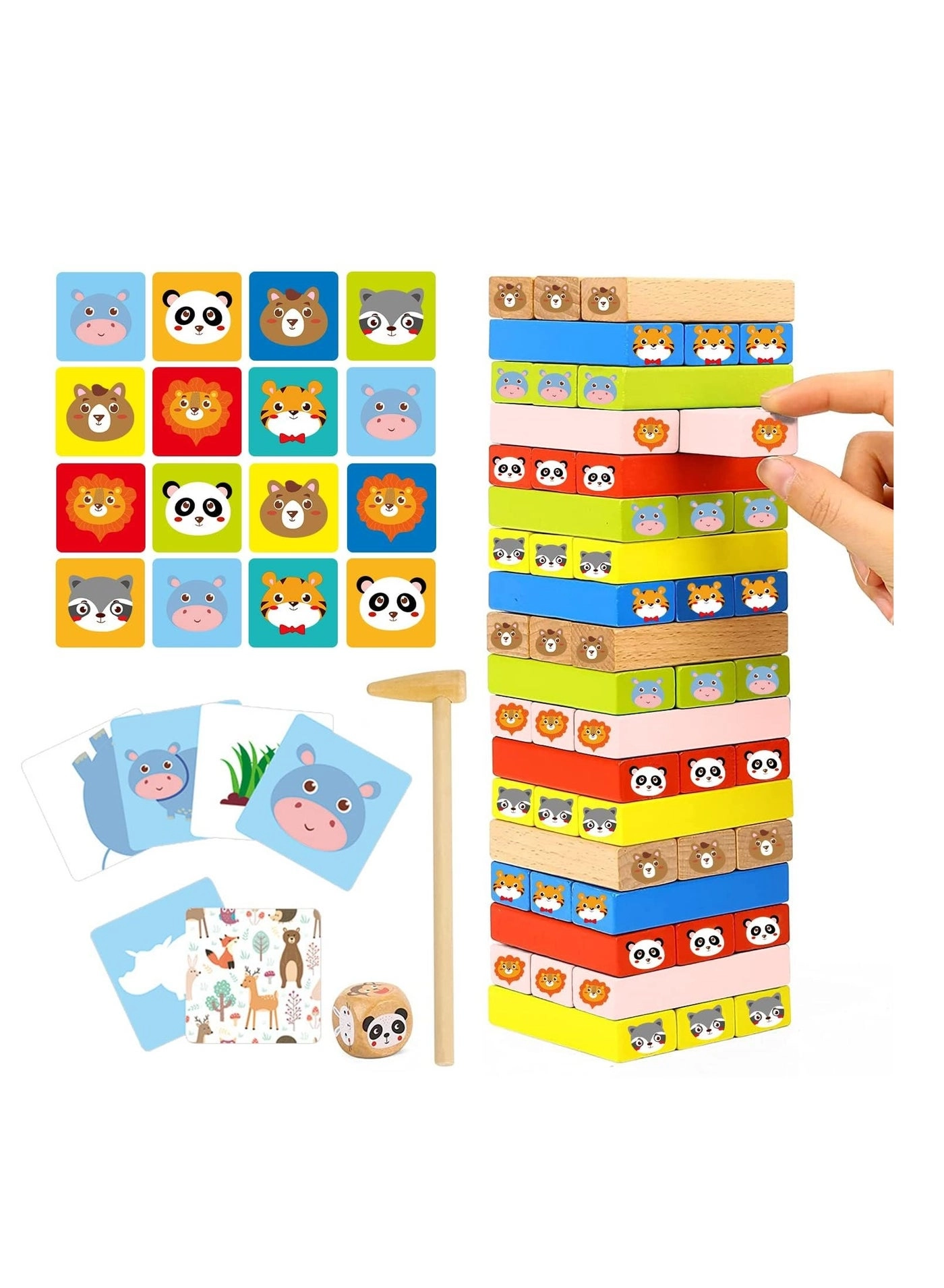 TRASSLE Wooden Tumble Tower - 4+ Years