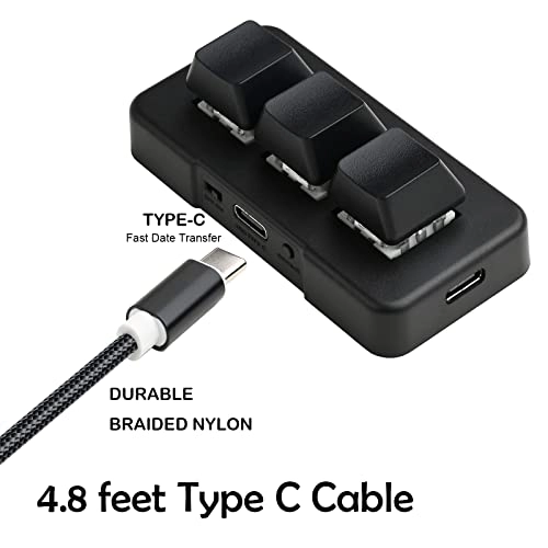 Mini USB Type C Wired 3 Key Mechanical Keypad - Wired/Wireless