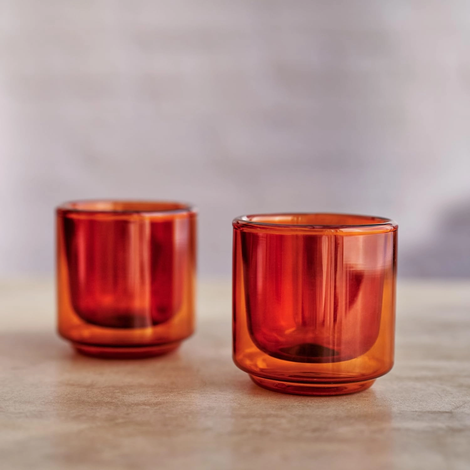 Picco Glass Tumbler - 2 pcs Double-Walled Borosilicate Thermal Insulated Stackable
