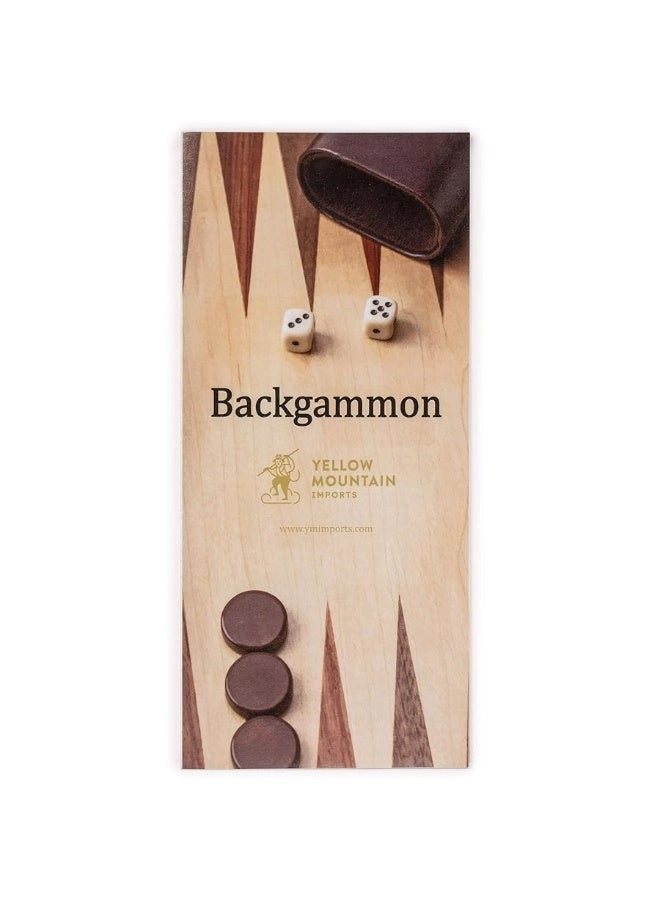 Wood Inlay Backgammon Game Set - Brown Acrylic