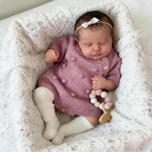 LOULOU Reborn Baby Doll - 20 Inch Soft Cloth Body & Vinyl Limbs Sleeping Ages 3+
