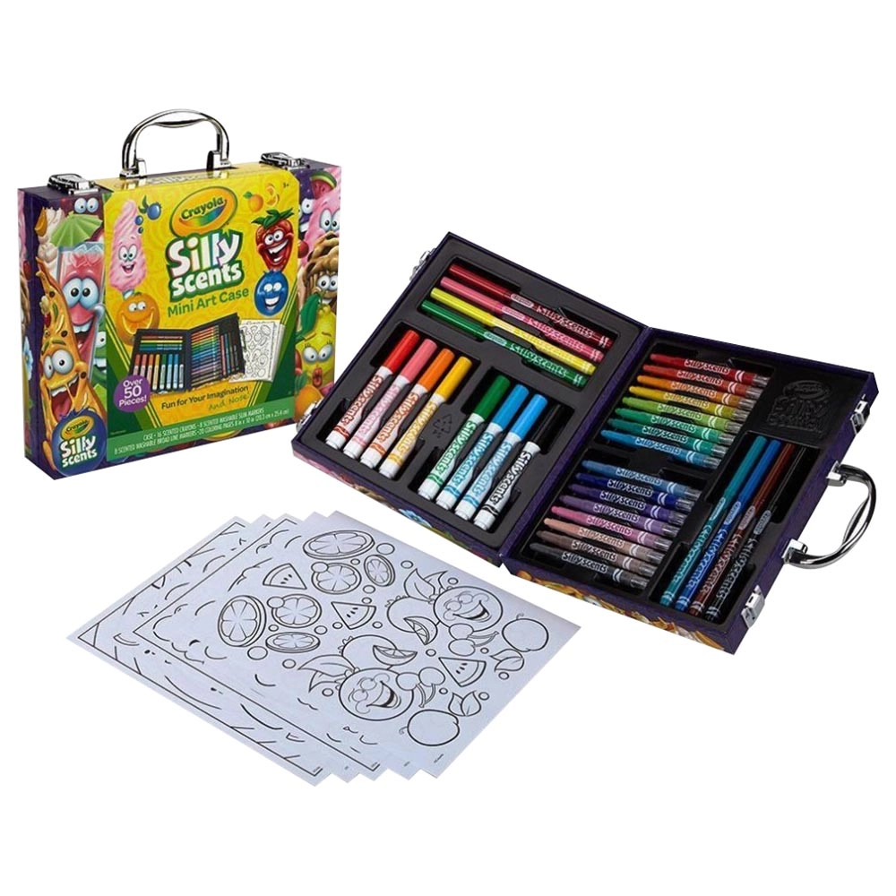 Mini Inspiration Art Case - 8 silly scents broad line markers 8 silly scents slim markers 16 silly scents twistable crayons 20 silly scents coloring pages