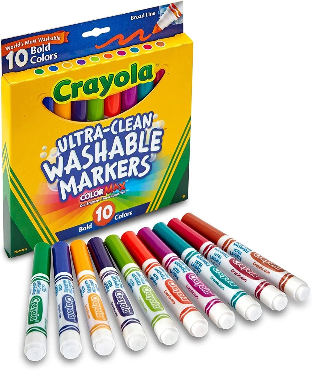 Bold & Bright Broad Line Washable Markers - Pack of 10 Conical tip